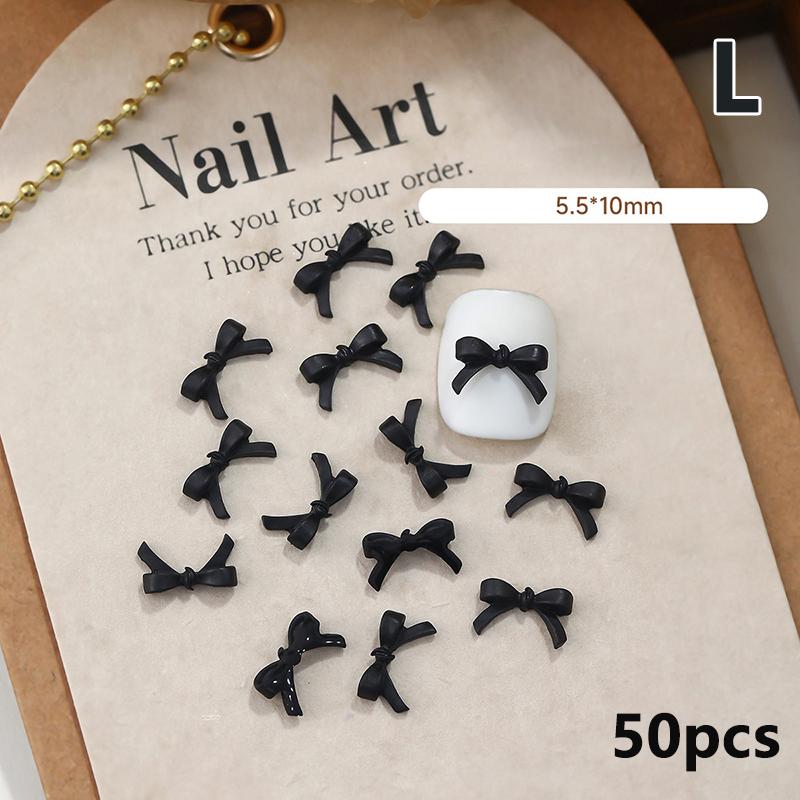50Pcs Mini Bow Nail Charms Bulk Mix 3D Bowknot Nail Art Decoration Accessories For Diy Manicure Korean Design