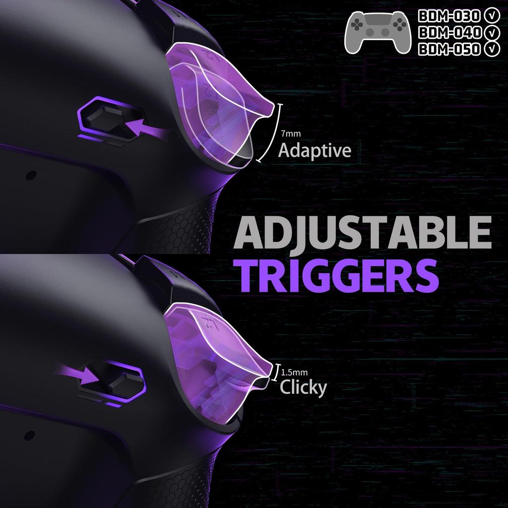eXtremeRate RISE4 Plus MAX RMB Back Paddle Kit for PS5 Controller 040 with Clicky Trigger Stops Rubber Remappable Real Metal Back Buttons Controller