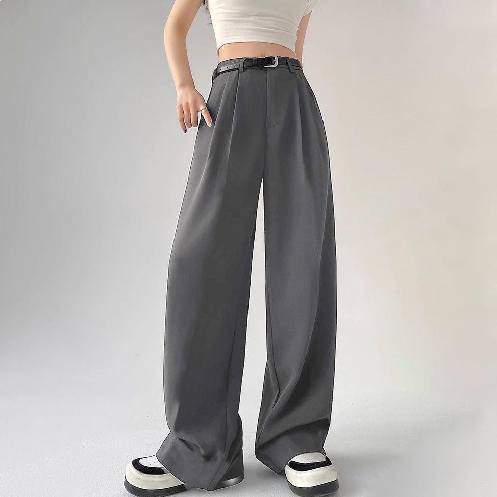 Women's Spring 2026 High-Waist Wide-Leg Floor-Length Suit Pants