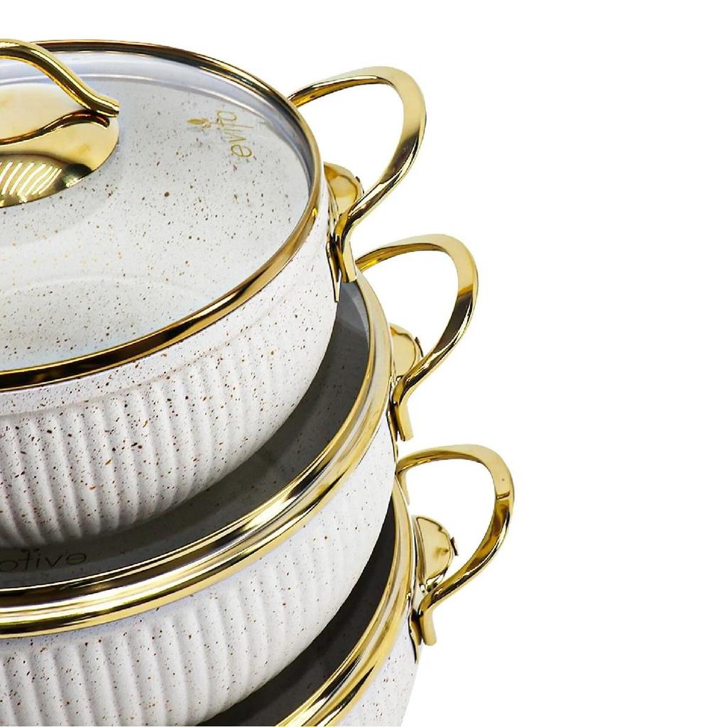 Набор из 7 гранитных сферических кастрюль со стеклянной крышкой, огнестойким с антипригарным покрытием