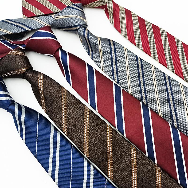 Галстук ручной работы JK Uniform Tie для мальчиков и девочек - 7 см полосатый жаккардовый модный аксессуар