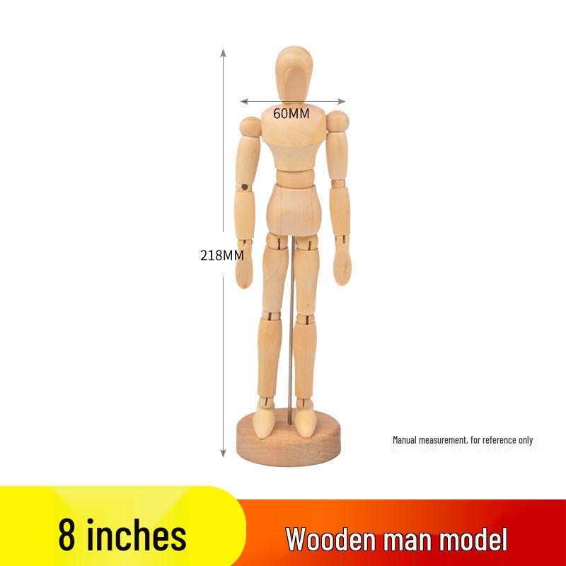 12" Flexible Wooden Mannequin for Art Drawing - Movable Jointed Hand Puppet Model