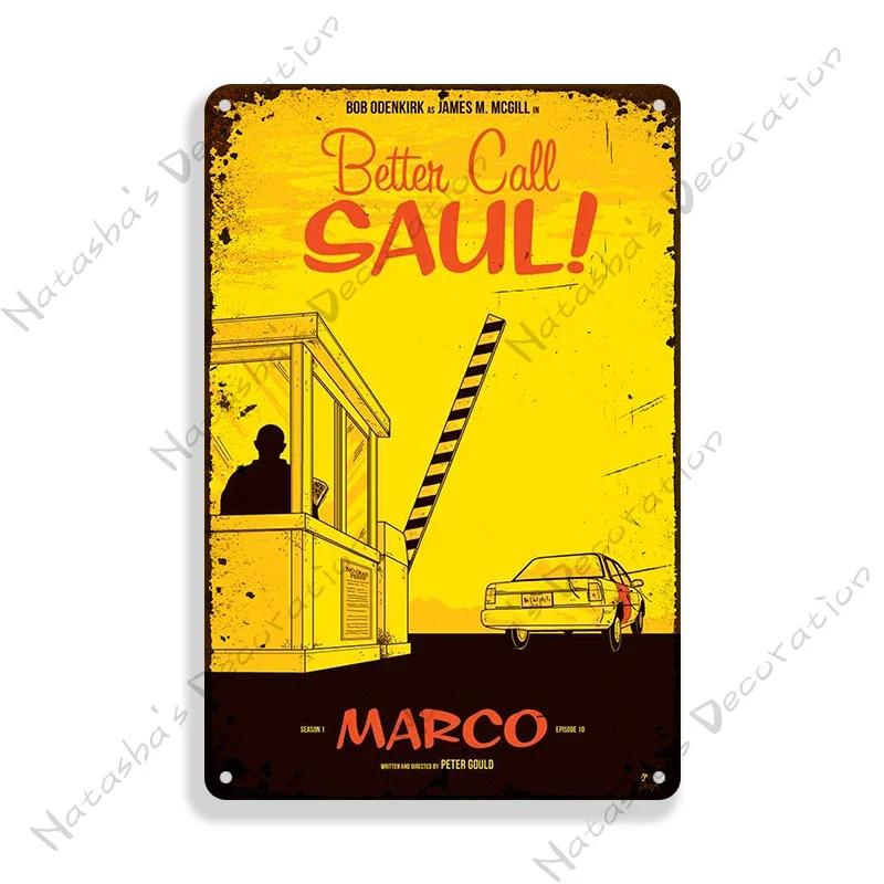 Классическое ТВ Лучше позвоните Солу Декоративная тарелка Металлическая тарелка Винтажная металлическая жестяная вывеска Ретро постер Табличка Настенный индустриальный декор