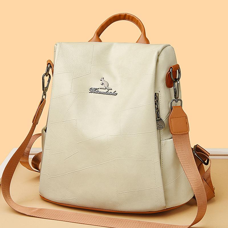 Женский рюкзак большой емкости, мягкая кожаная сумка через плечо, школьный рюкзак для школьников, дорожный рюкзак