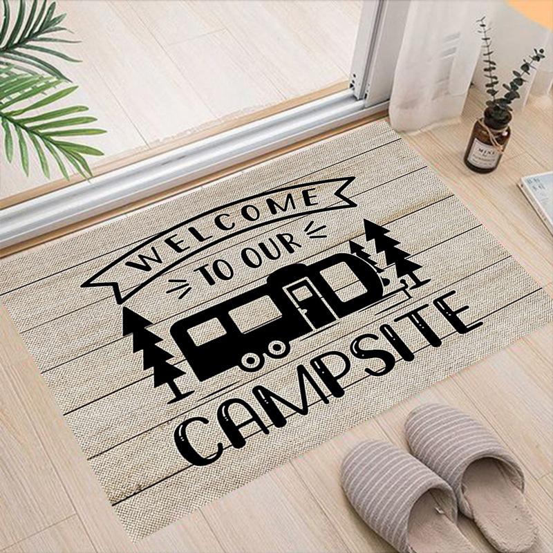 Cartoon Camping Floor Mat Entrance Welcome Doormats Kitchen Rug Home Decor Carpet Non-slip Area Rug Anti-slip Machine Washable