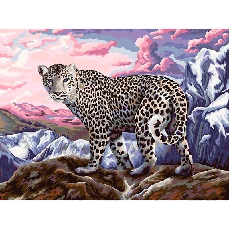 DIY 5D алмазная живопись снежные барсы Алмазная вышивка пейзажи животные вышивка крестиком полная круглая дрель домашний декор подарок