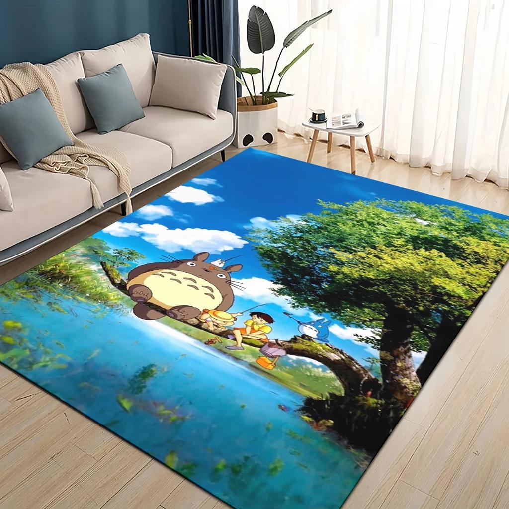 3D ковер с рисунком мультфильма Т-Тоторо, ковер для гостиной, детской спальни, декора у дивана, прихожей, нескользящий коврик для игр детей