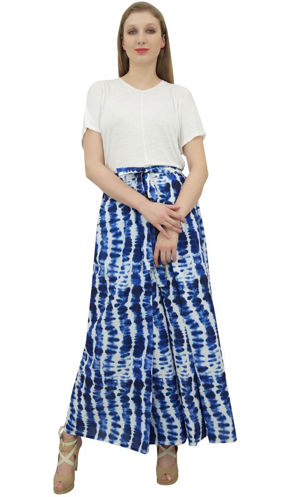 Phagun Синяя хлопковая рыбацкая шаровары с принтом «шибори» для женщин, пижама для йоги-L