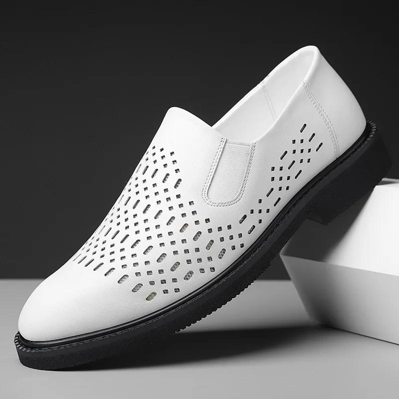 Модные дизайнерские новые мужские туфли на платформе с открытой подошвой, модные кожаные туфли на мягкой подошве, повседневные мужские туфли из коровьей кожи для мужчин
