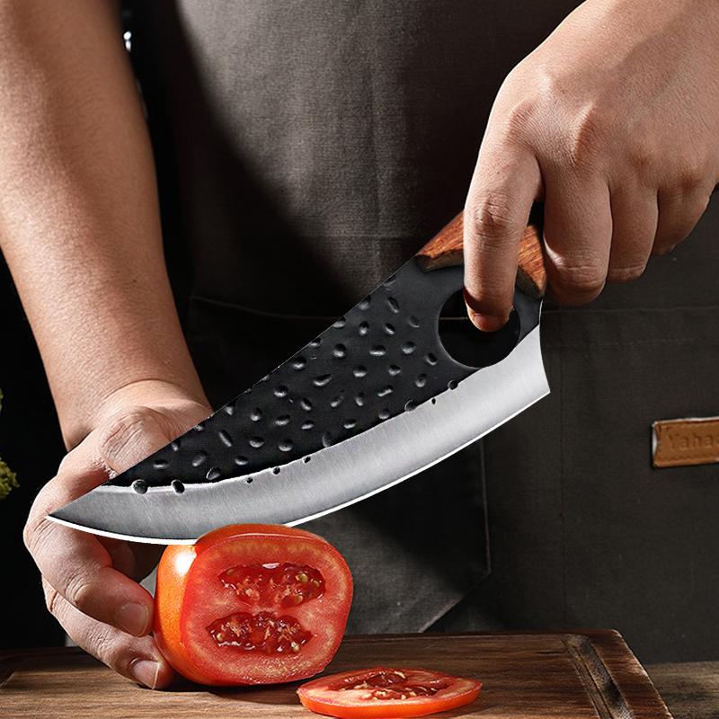 Stainless Steel Meat Cleaver Forged Boning Knife Professional Kitchen Knives Chef Knife Fish Knife Cooking Tool with Cover