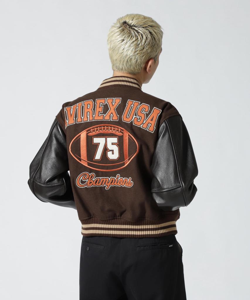 Ограниченная коллекция SKOOKUM VARSITY JACKET L 050 Коричневый [Avirex] WEB&DEPOT Мужская 783-4952054