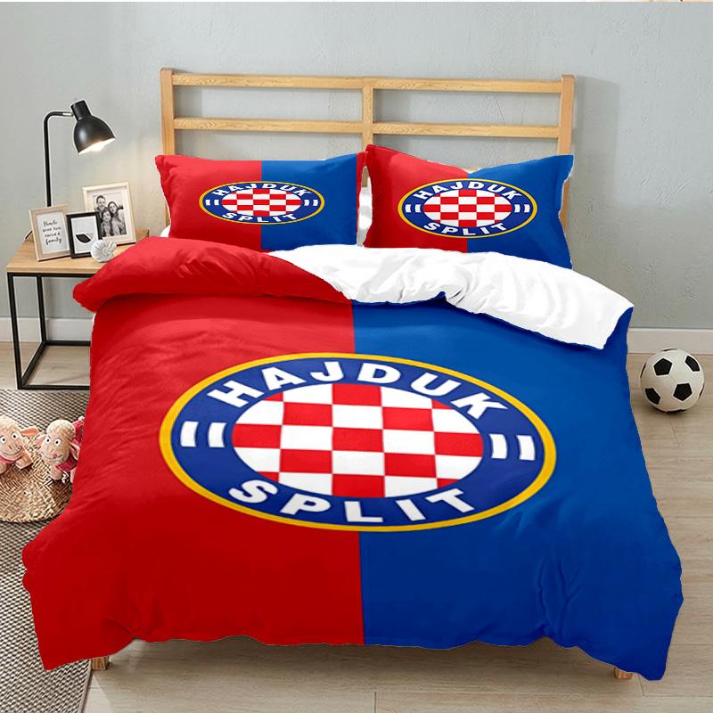 Hajduk Split Football Crest 3PCS Bedding set,Ideal for 1pc Duvet Cover And 2pcs Pillowcases Perfect for Fan gift,Ideal for Bedroom, Dormitory