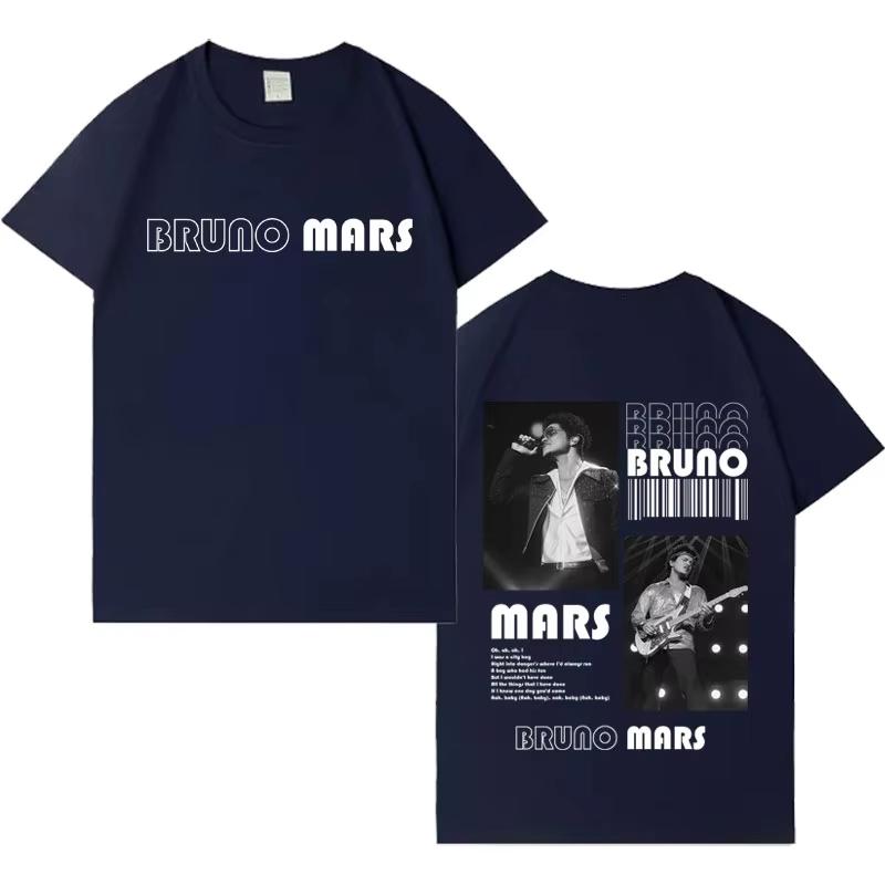 2026 Singer Bruno Mars Tshirt Men Women Pop Casual Short Sleeve TShirt Men Aesthetic High Quality Gothic Crewneck Top Fans Gift