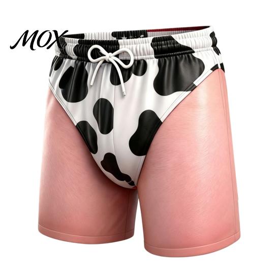 Funny Gift for Men Hairy Booty Shorts, Cheeky Swim Trunks, 3D Fun Flamingo Pattern Shorts Butt Print Beach Summer Vacation Pool Party Surfing Gear