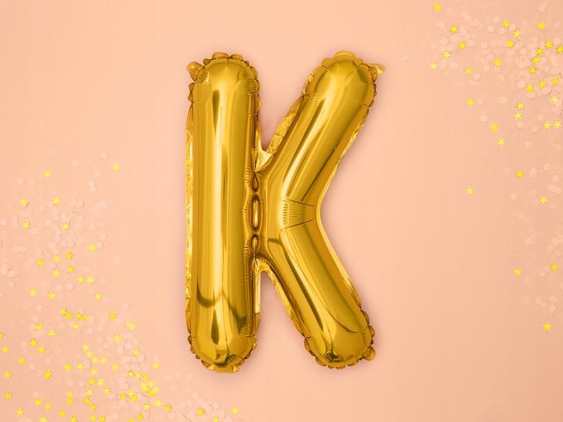 Balon Foliowy Litera "K", 35Cm, Złoty