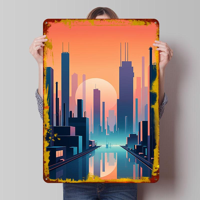 Urban Stillness Metal Poster Customized Wall Art Retro Vintage Tinplate Signs for Decoration Bedroom Decorations Room Decor Men