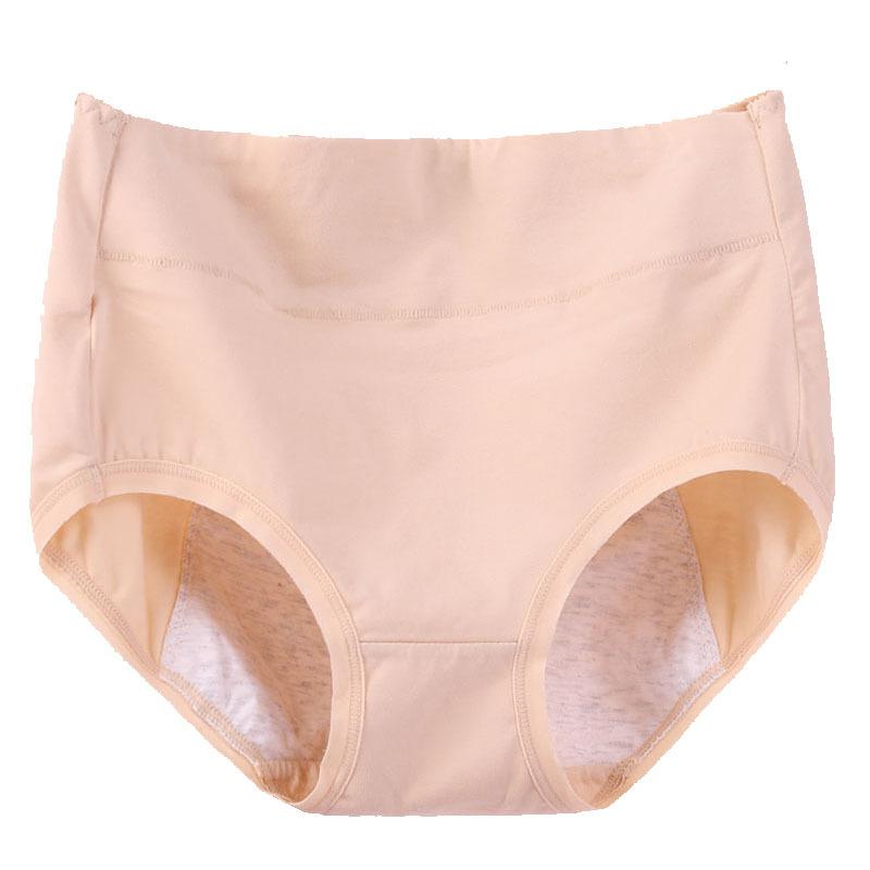 Женские менструальные трусики большого размера с высокой талией, непротекаемые, свободные, из хлопка