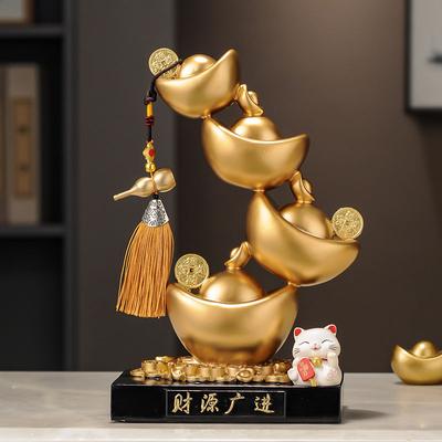 Bonanza Yuanbao Украшение Zhaocai Новое китайское домашнее хозяйство Гостиная Офис Креативное высококачественное украшение из смолы Открытие Подарков Новое