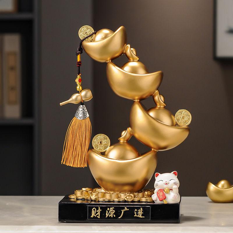 Bonanza Yuanbao Украшение Zhaocai Новое китайское домашнее хозяйство Гостиная Офис Креативное высококачественное украшение из смолы Открытие Подарков Новое