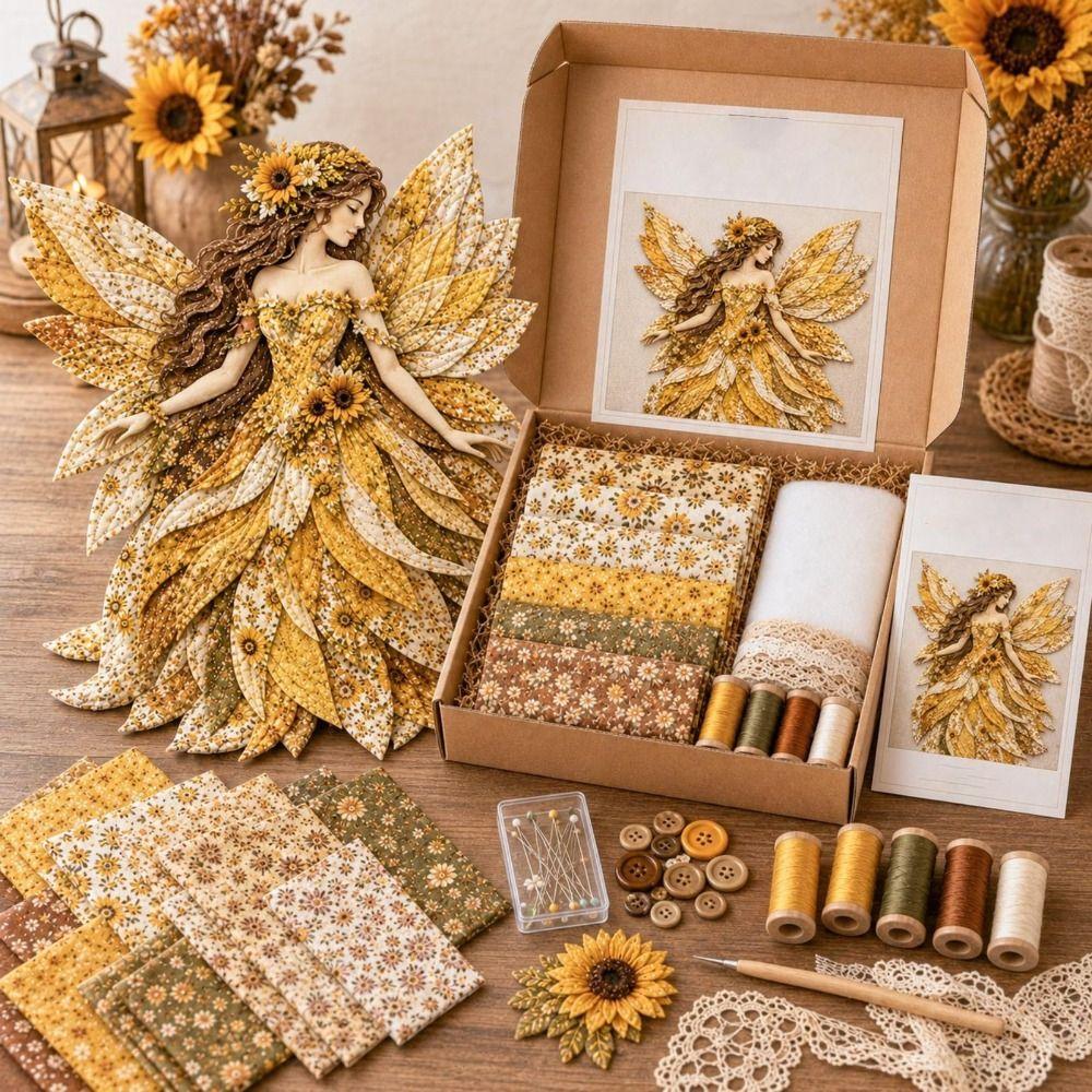 Handmade Patchwork Fairy Kit Step By Step Guide Patchwork Craft Kit Fairy Sewing Kit Home Decor