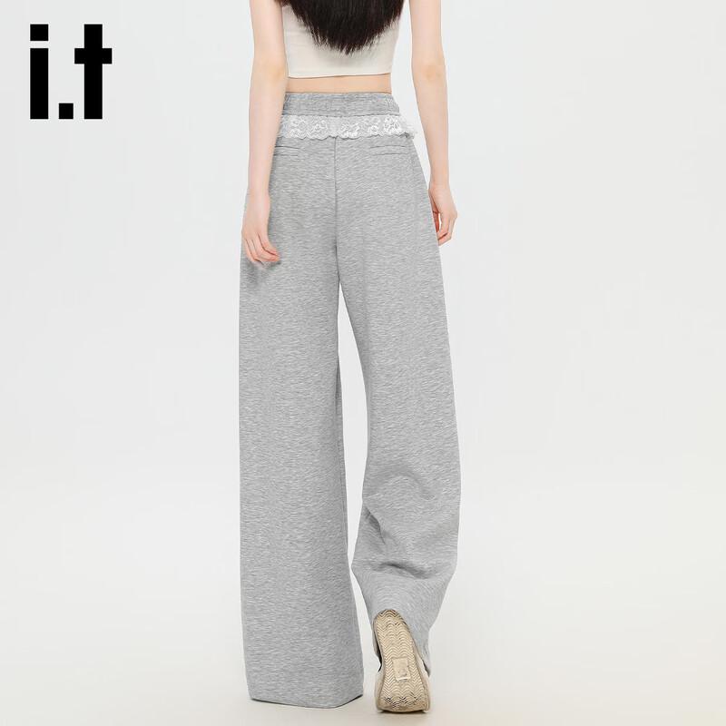 Женские повседневные брюки Izzue It с кружевной отделкой, на кулиске, с широкими штанинами