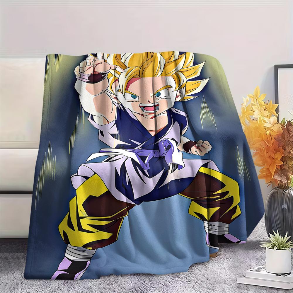 Фланелевое одеяло с принтом персонажей Dragon Ball, Высококачественное, Удобное для всех сезонов, Декор для дома, Тепло и уют, Идеально для рождественских подарков