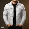 Men S Casual Buttoned Long Sleeve Jacket Solid Color Streetwear