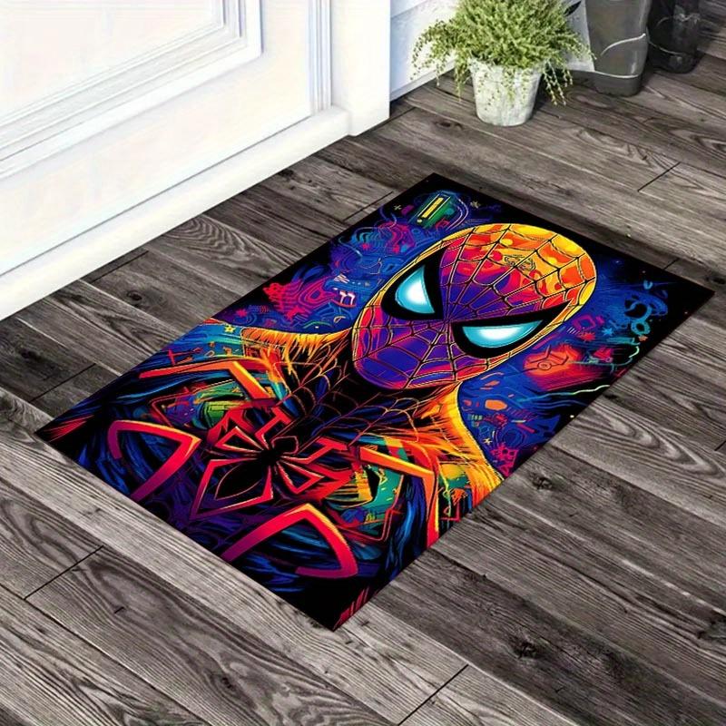 1pc Spider-Man Pattern Area Rug Soft Flannel Floor Mat for Living Room, Office, Bedroom, Outdoor and Camping, Sofa Coffee Table Floor Mat, D