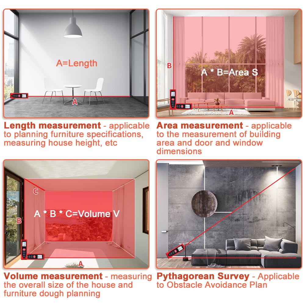 Мини-лазерный дальномер 40/60/80 м, портативный телеметр, диаметр, умный цифровой лазерный дальномер, зарядный лазерный дальномер