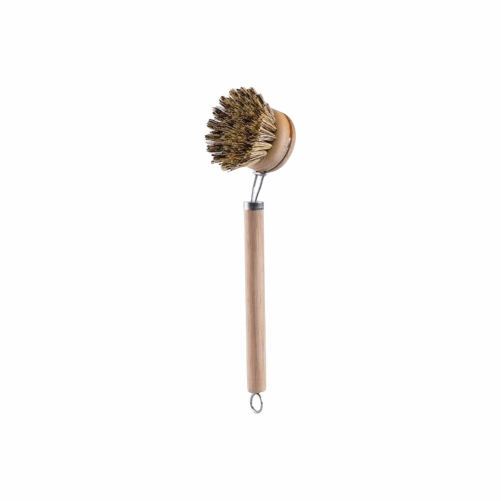Solid Wood Dish Pot Brush Replaceable Frying Pan Brush Kitchen Cleaning Brush Home Cleaning