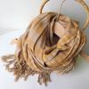 Autumn And Winter New Double-sided Cotton Thickened Warm Ccarves Vintage Style Striped Scarves Tassel Scarves