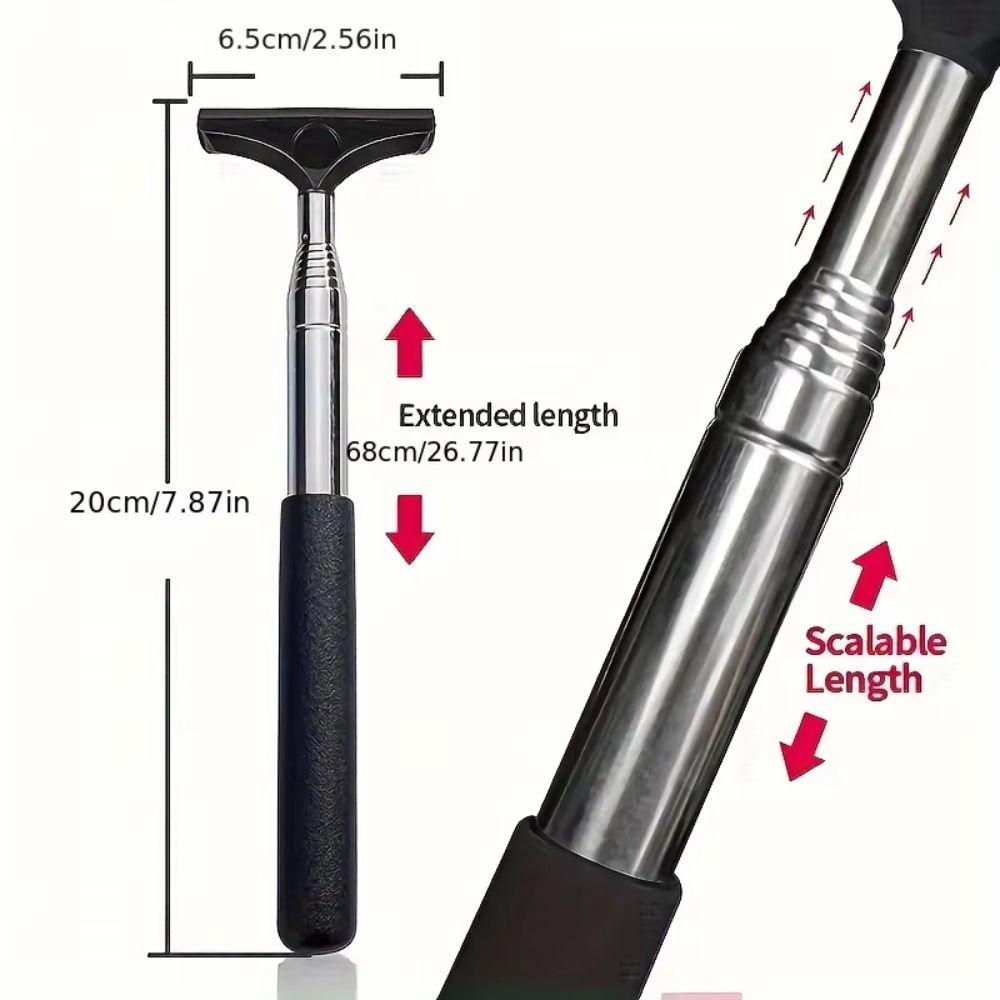 Adjustable Telescopic Rearview Mirror Squeegee Portable Size Manual Water Scraper Rainy Weather