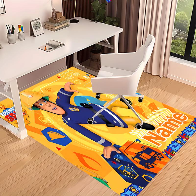 Custom personalization Fireman Sam Print Area Rug - Soft, Washable Non-Slip Indoor Mat,Living Room,Home&Office Decorative Rug