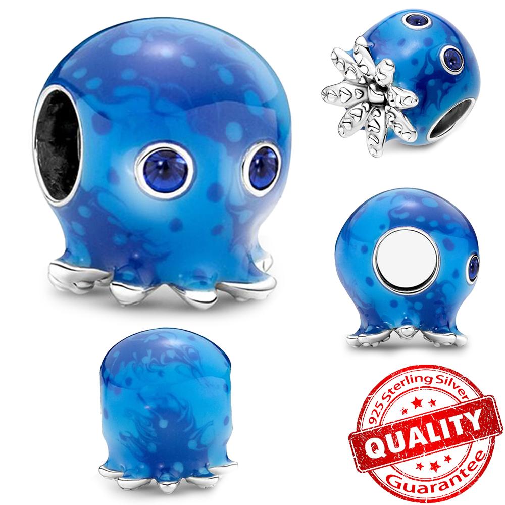 Медные бусины-морские звезды и подвеска-шарм в виде бабочки и стрекозы, подходят для браслета-змейки, бутикового ожерелья, синяя подвеска, подарок