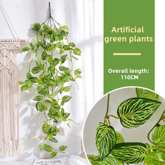 Подвесные искусственные зеленые растения Устойчивые к УФ-лучам Реалистичные Поддельные Листья Лиана Плющ Свадебная Вечеринка В помещении На открытом воздухе Сад Настенный Подвесной Искусственный Зеленый Декор