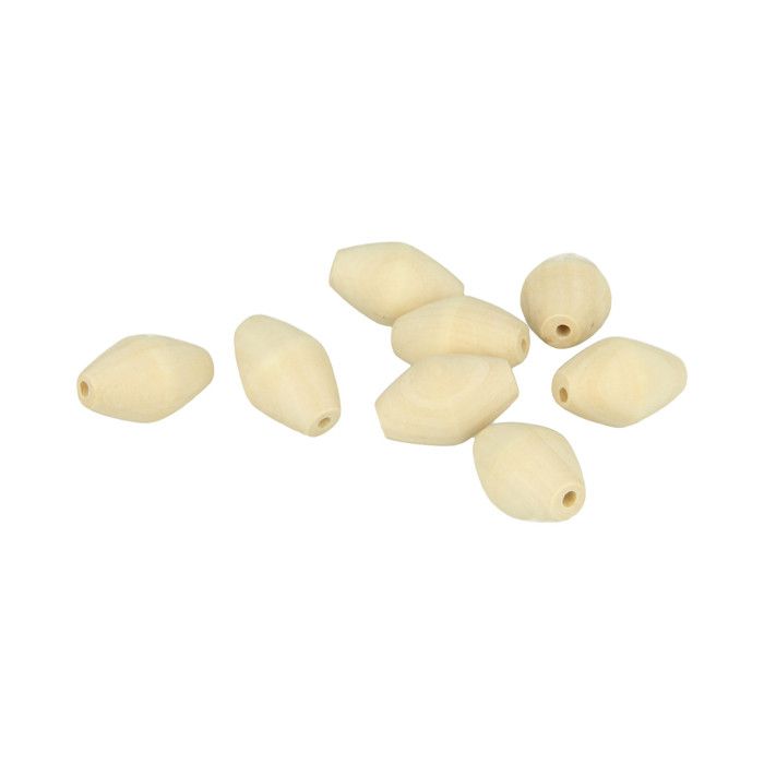 8 PERLES TOUPIES BOIS - 20X30 MM - BIJOUX