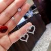 Exquisite Korean Simplicity Jewelry Gift Women's Fashion Temperament Crystal Long Tassel Heart Earrings