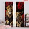 2 шт. 2D плоская печать Роза Цветок Штора Животное Лев Современный стиль Дом Комната Подходит для Спальни Гостиной Столовой И