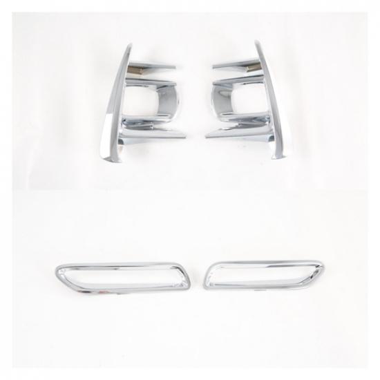 Chrome Front+Rear Fog Light Lamp Lid Set Cover Trim For 2018- Toyota Sienna