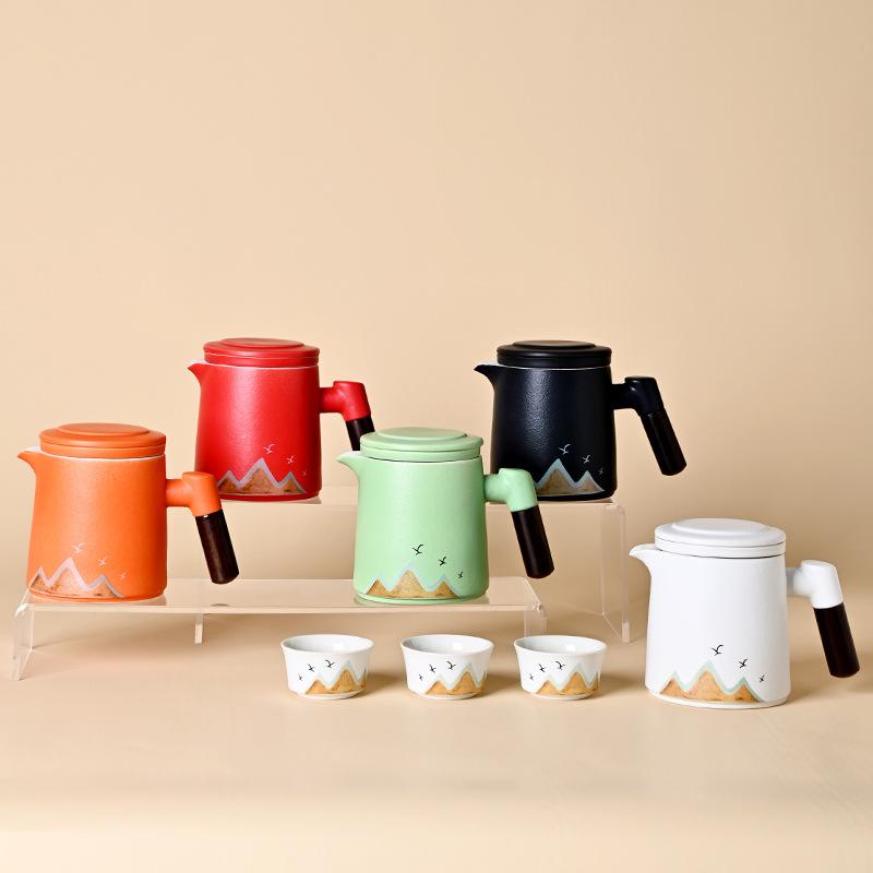 Tea set Kuaike cup travel portable outdoor ceramic teapot with lid filter company gift
