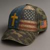 Digital all-print baseball cap, American anniversary sunscreen cap, retro old men's and women's ripped cap