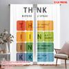 2pcs 2D Flat Printing Window Treatment Curtains THINK Before You Speak Polyester Without Electricity Family Party Use for