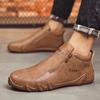 Модные короткие ботинки в британском стиле для мужчин, роскошные кожаные нескользящие удобные рабочие туфли для отдыха на природе, для спорта и путешествий, повседневная обувь 2024