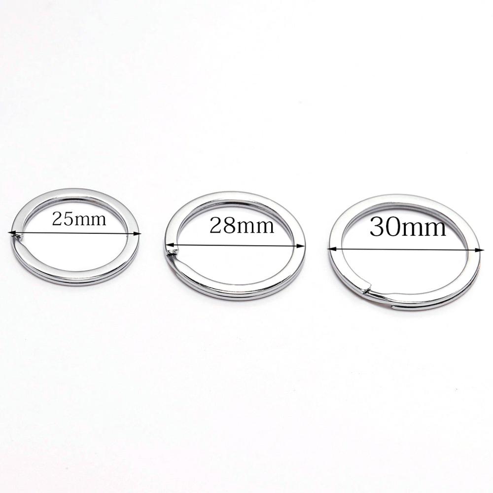 10Pcs/Lot 25 28 30mm Gold Round Key Ring Llaveros Clasp Findings Key Chain Split Ring Plated Key Ring For Jewelry Making