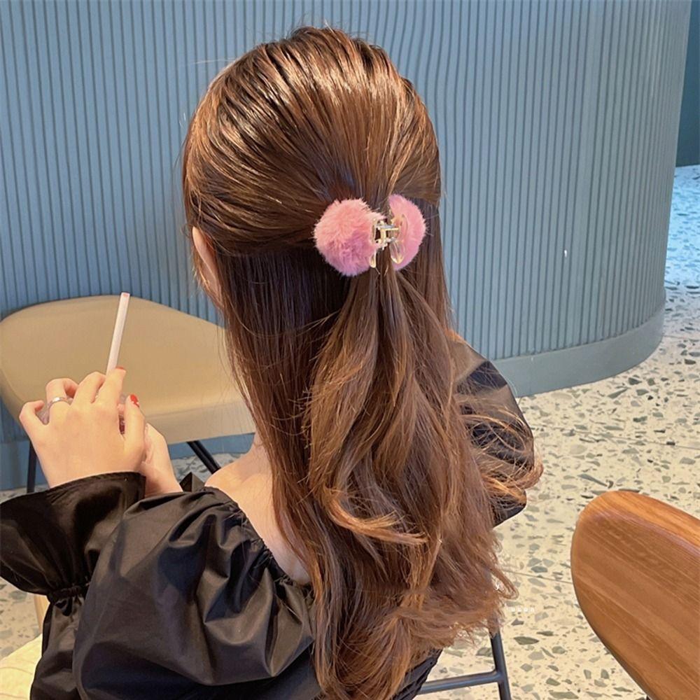 И Зимняя Женская Заколка для Волос Корейский Стиль Зажим для Волос Плюшевая Заколка для Волос Маленькая Заколка Детский Головной Убор