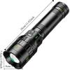 Rechargeable LED Flashlight Super Bright High Power Torch Light Fluorescent Strip Zoom Portable Flashlight Household