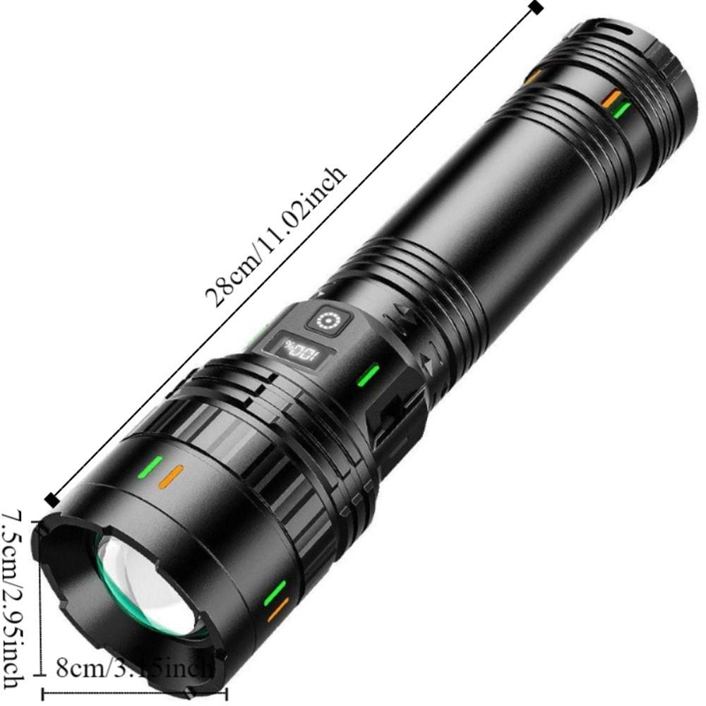 Rechargeable LED Flashlight Super Bright High Power Torch Light Fluorescent Strip Zoom Portable Flashlight Household