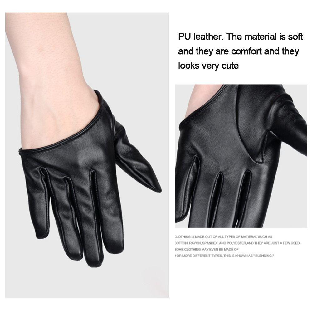 Варежки для выступлений, женские платья для вождения, перчатки из искусственной кожи, перчатки с пятью пальцами, варежки для косплея