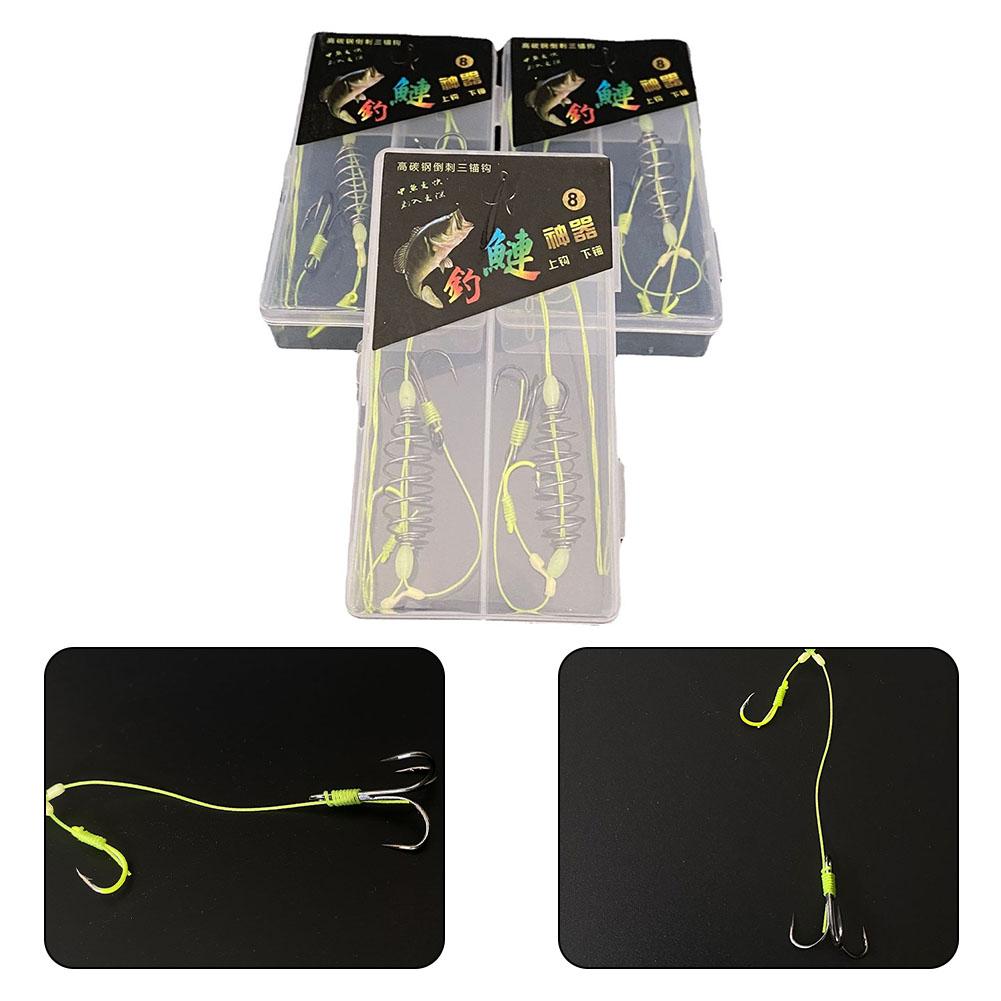 Рыболовные крючки для озер и рек, кормушка для рыбалки, завязанная вручную, 14 см, 1 коробка, не запутывается