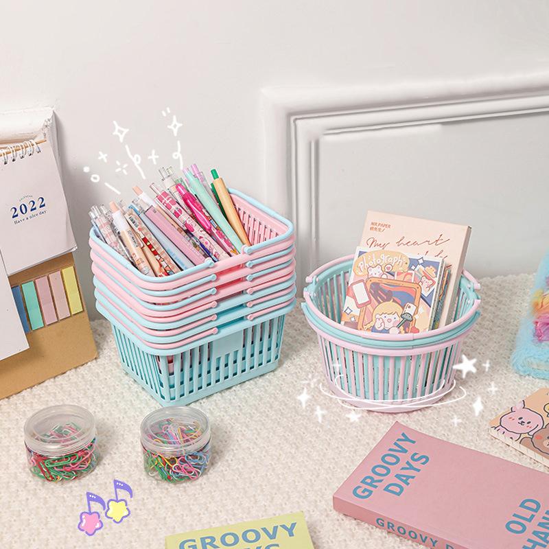 Новый пластиковый органайзер для корзин, портативный ящик для хранения покупок, настольный органайзер для игрушек, фруктов, канцелярских принадлежностей, домашние корзины для хранения